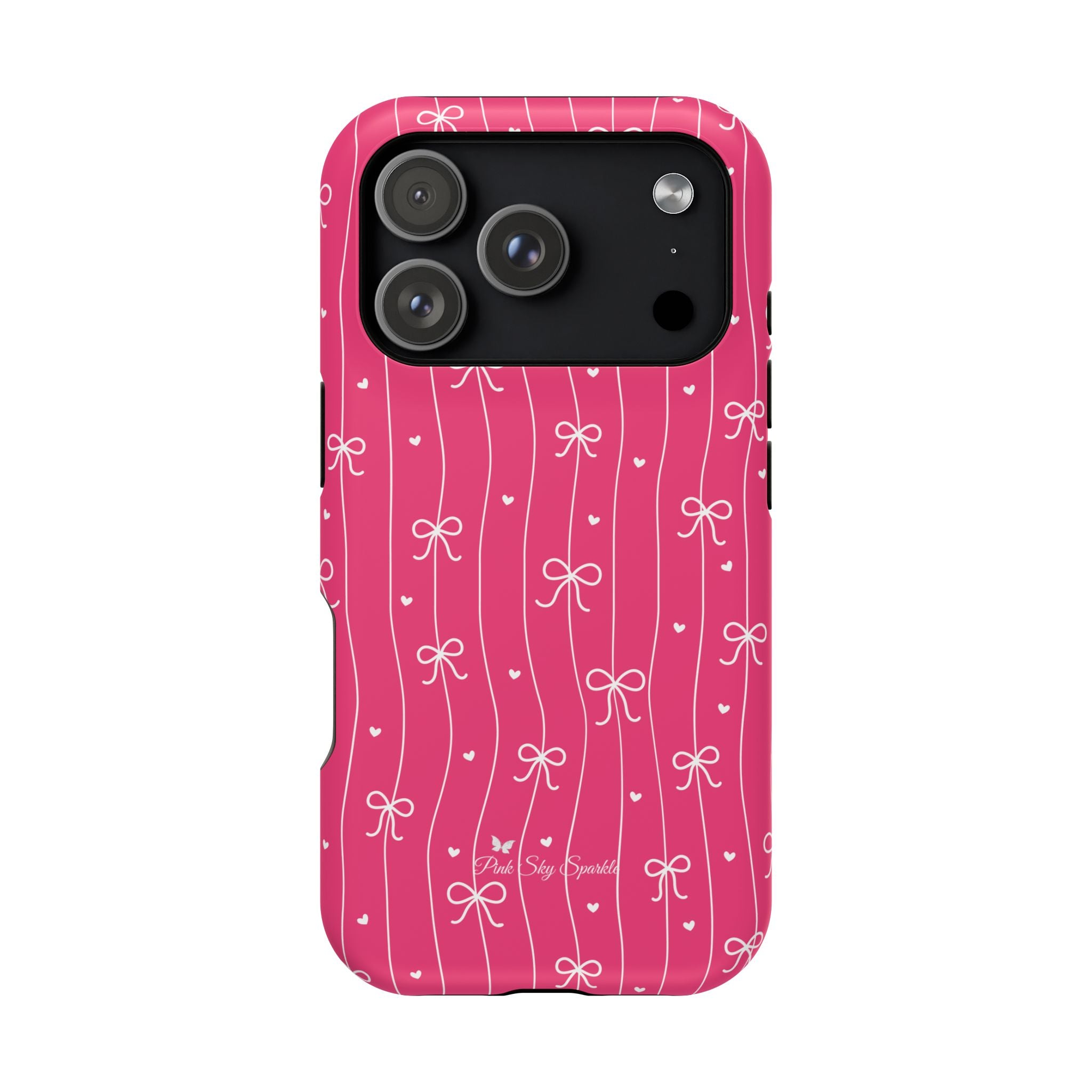 Hearts & Bows | Pink Magnetic iPhone Case