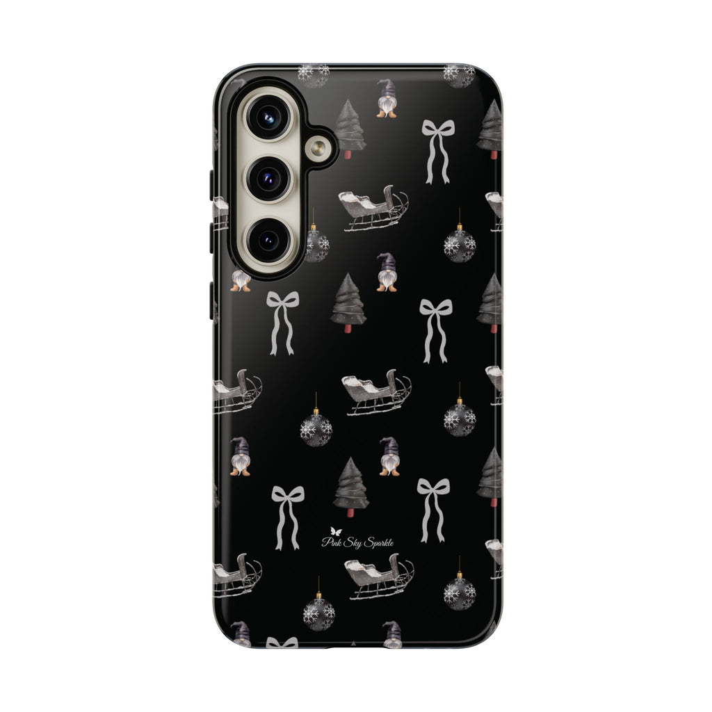 Sleigh in Grey Samsung Galaxy Phone Case – Chic Monochrome Christmas Edition