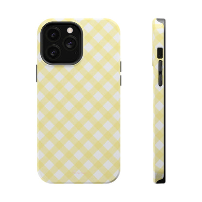 Cottage Chic Yellow Gingham Magnetic iPhone Case