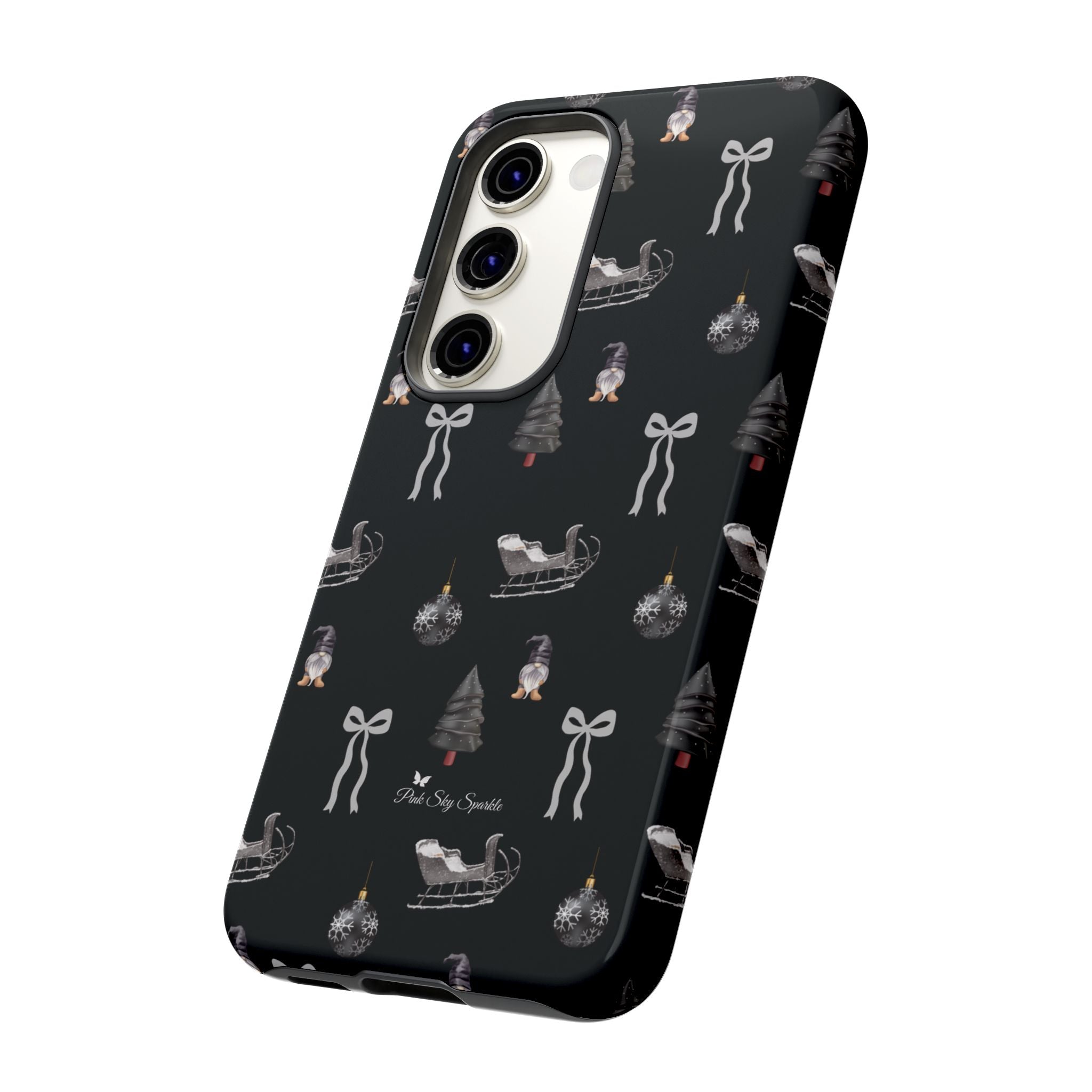 Sleigh in Grey Samsung Galaxy Phone Case – Chic Monochrome Christmas Edition