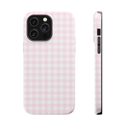 Baby Pink Gingham Magnetic iPhone Case