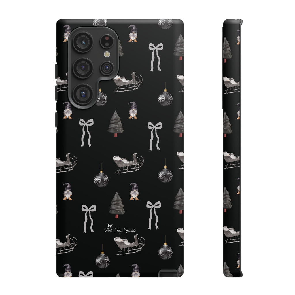Sleigh in Grey Samsung Galaxy Phone Case – Chic Monochrome Christmas Edition