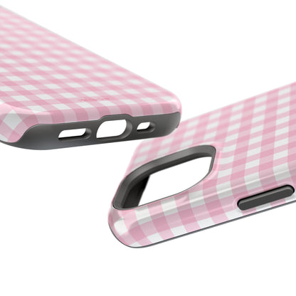 Pink Gingham Magnetic iPhone Case