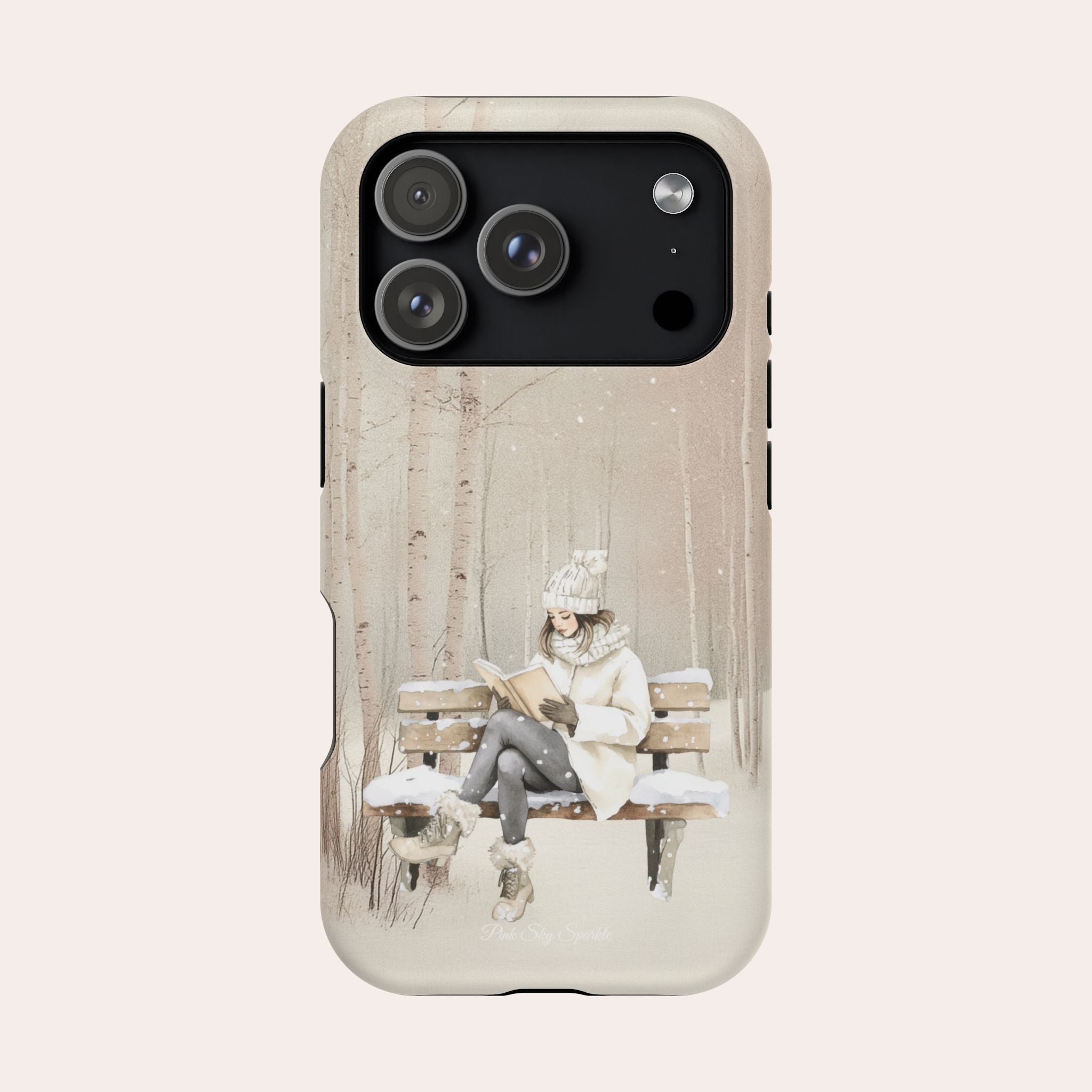 Étui magnétique pour iPhone « Lecture d'hiver »