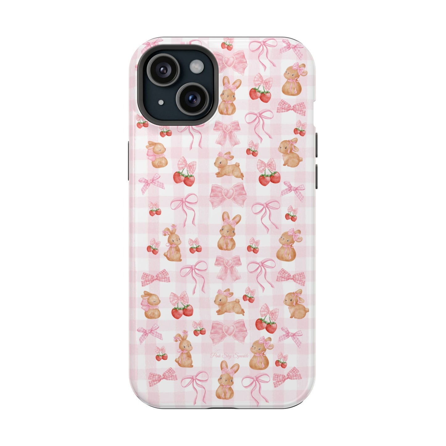 Sweet Baby Bunny Gingham Coquette Magnetic iPhone Case