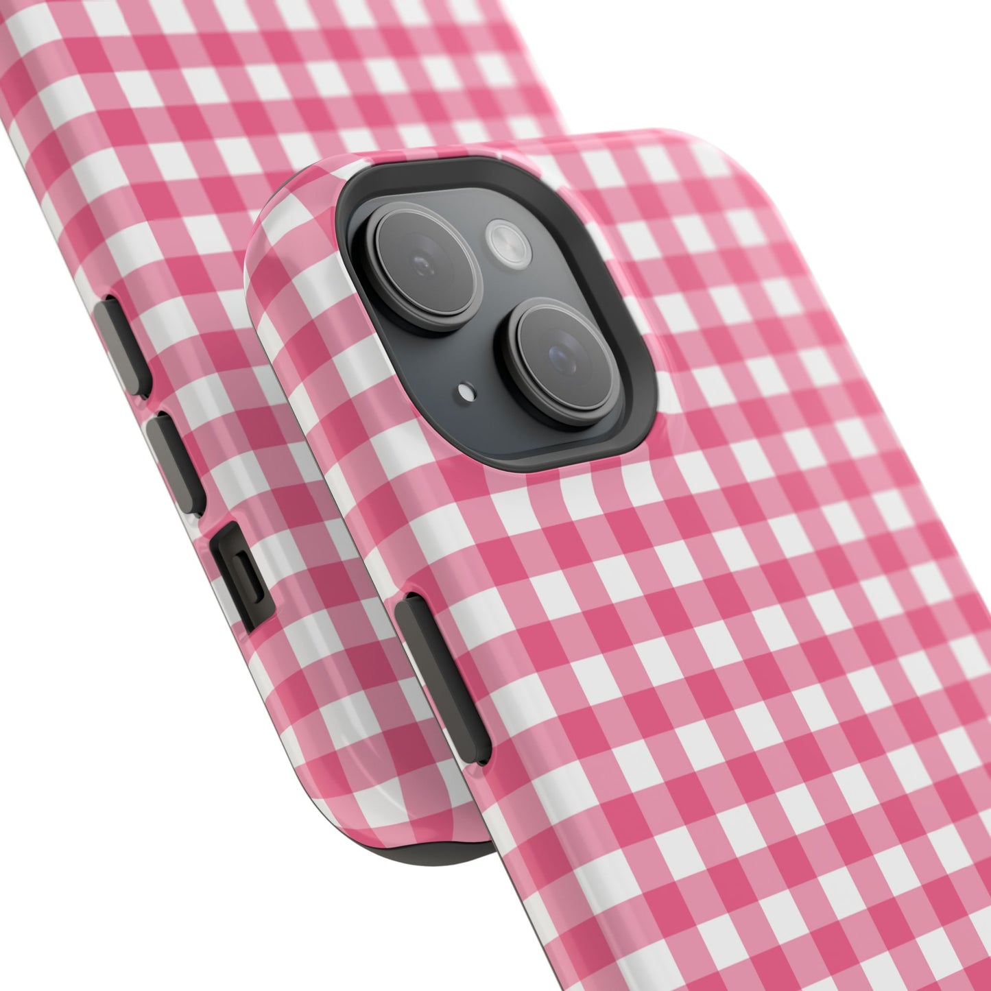 Dark Pink Gingham Magnetic iPhone Case