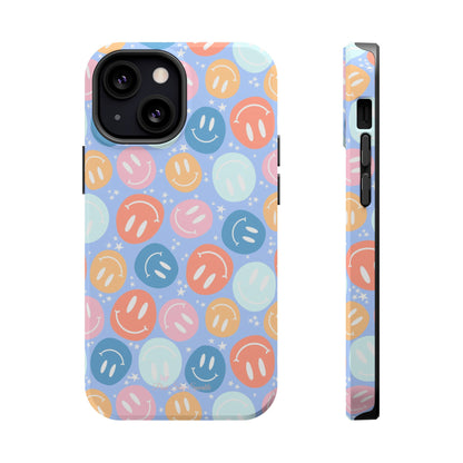 Funda magnética para iPhone All Smiles - Caras sonrientes pastel