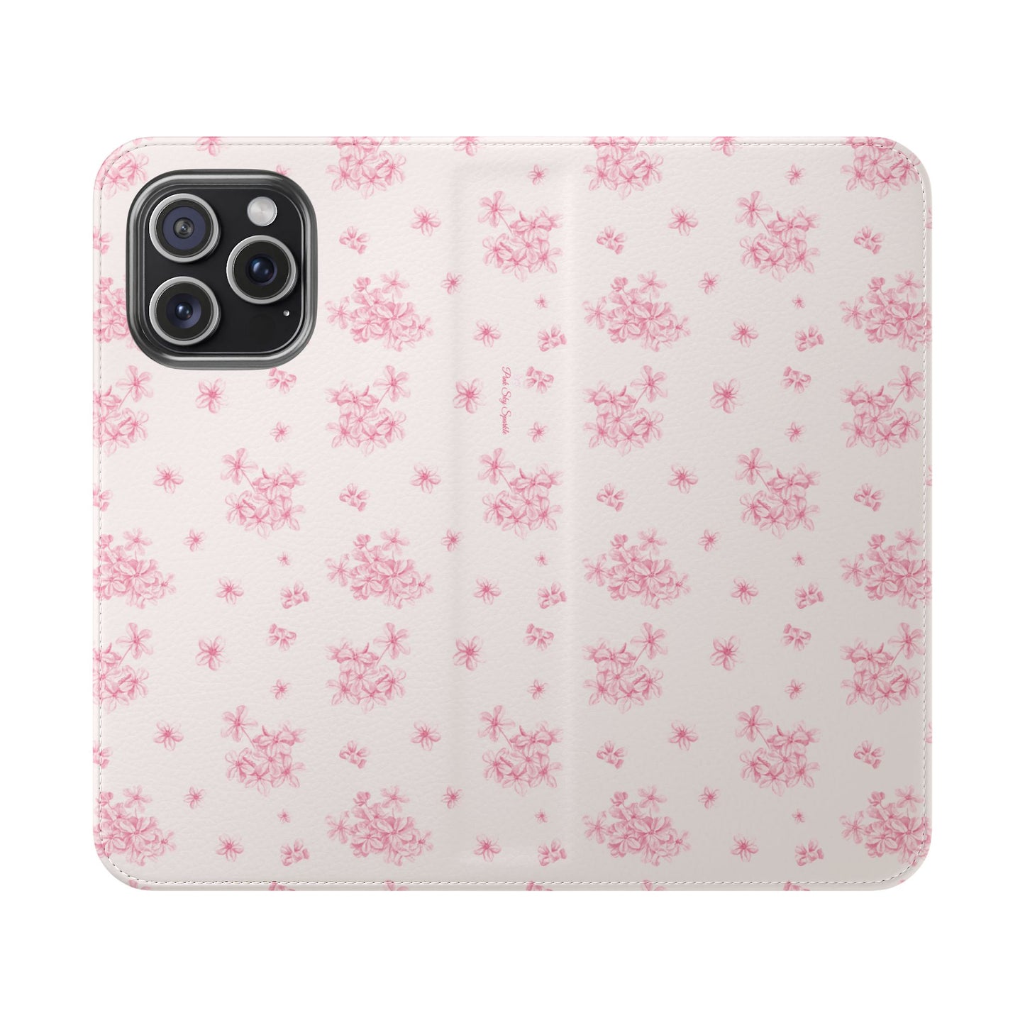 Pink Bloom Wallet Flip Case for iPhone