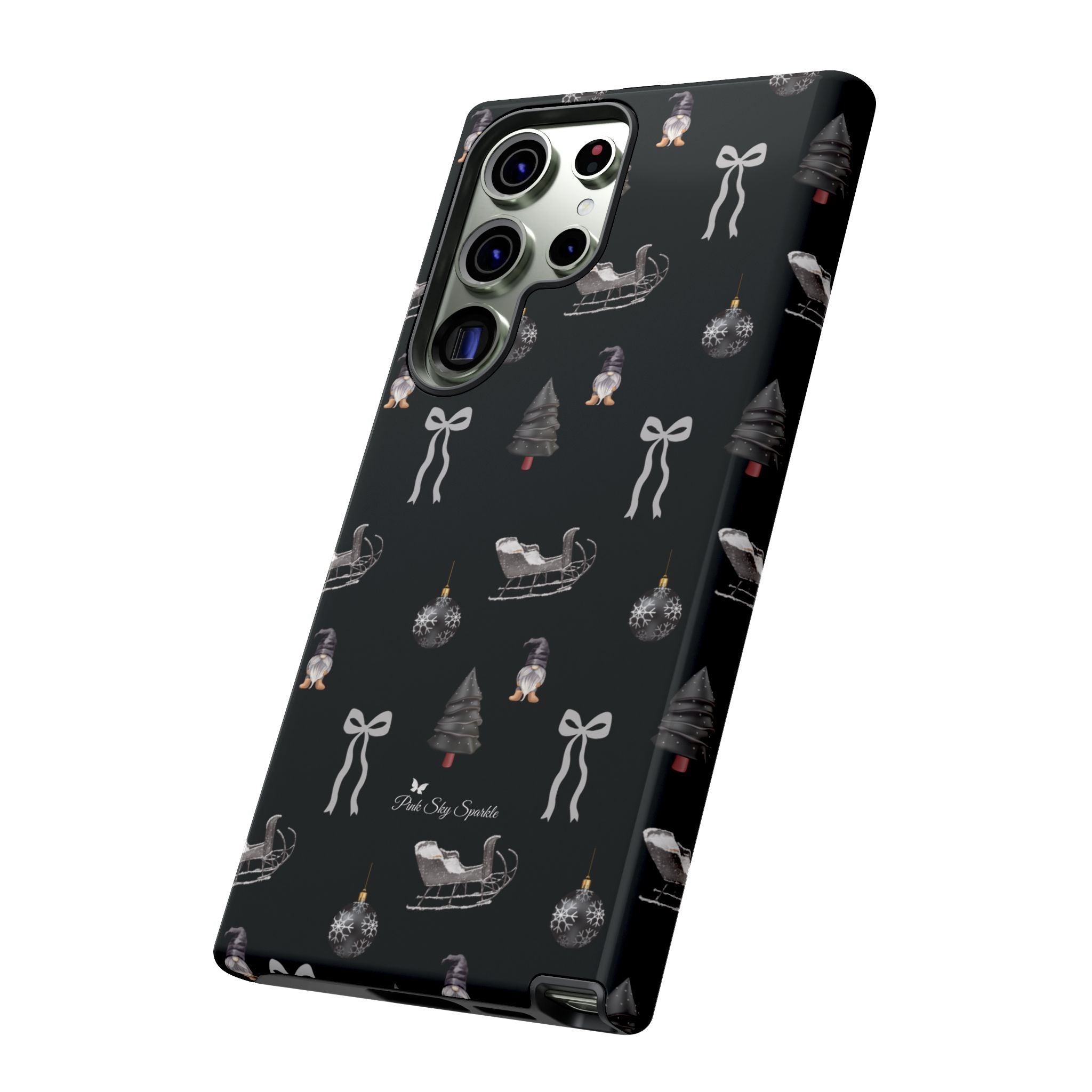 Sleigh in Grey Samsung Galaxy Phone Case – Chic Monochrome Christmas Edition