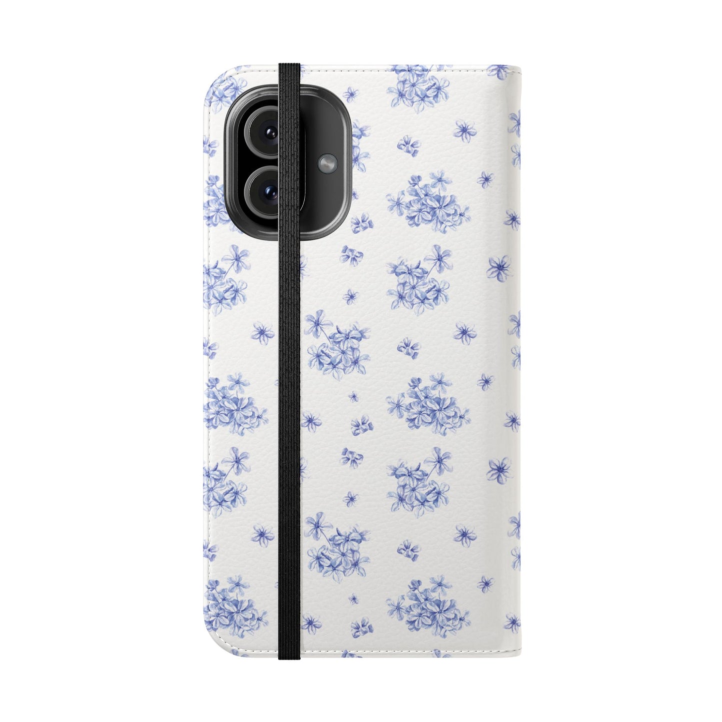 Blue Bloom Wallet Flip Case for iPhone