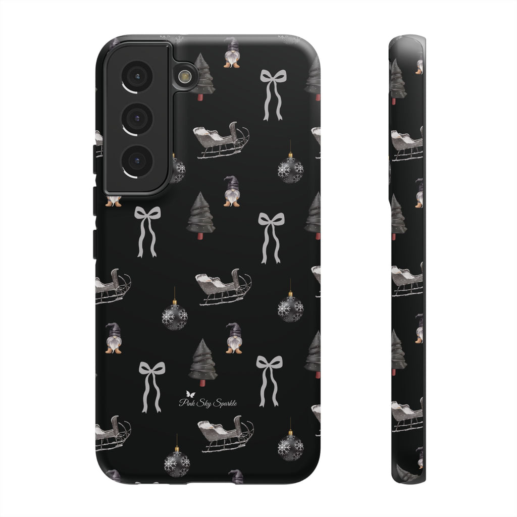 Sleigh in Grey Samsung Galaxy Phone Case – Chic Monochrome Christmas Edition