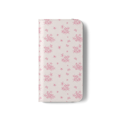 Pink Bloom Wallet Flip Case for iPhone