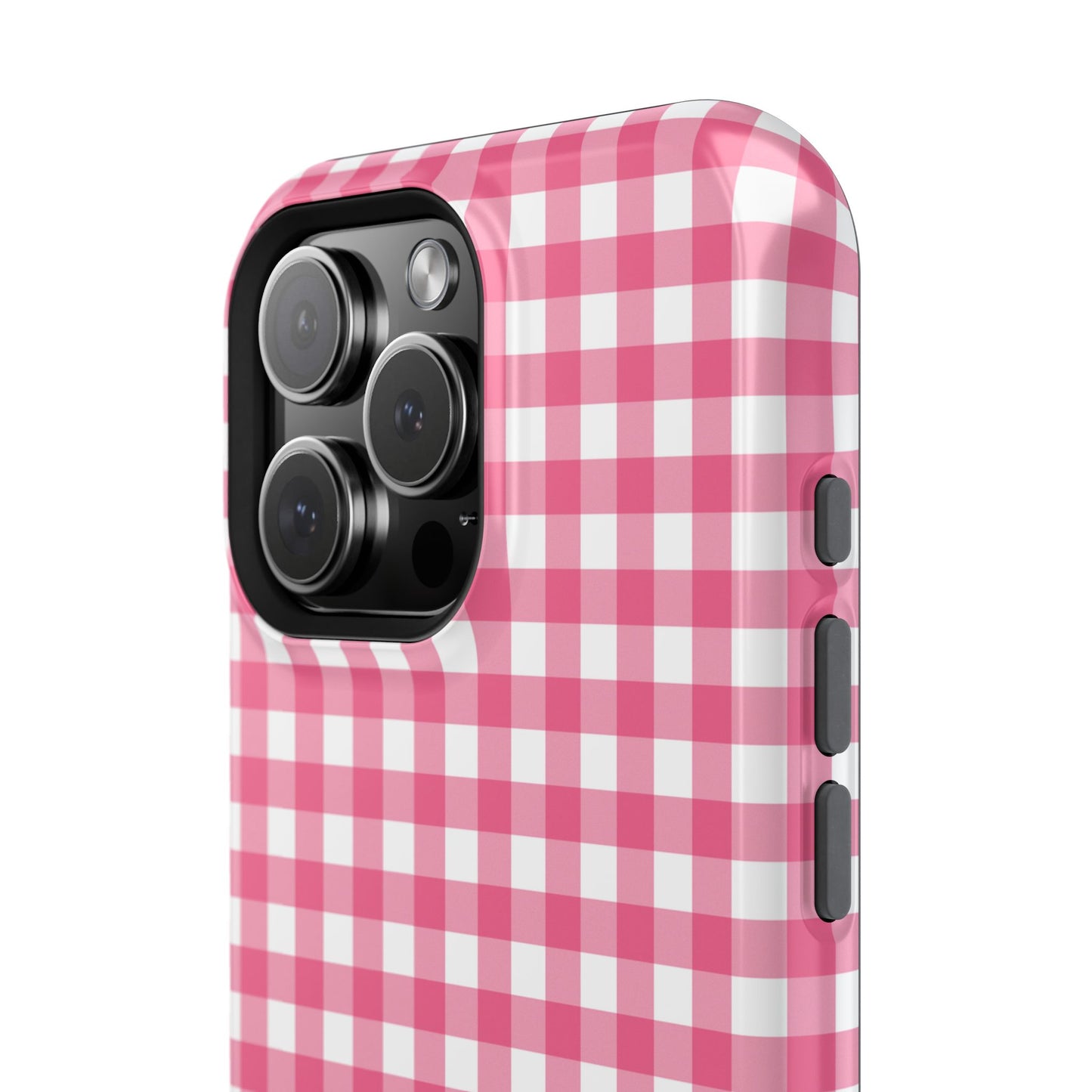 Dark Pink Gingham Magnetic iPhone Case