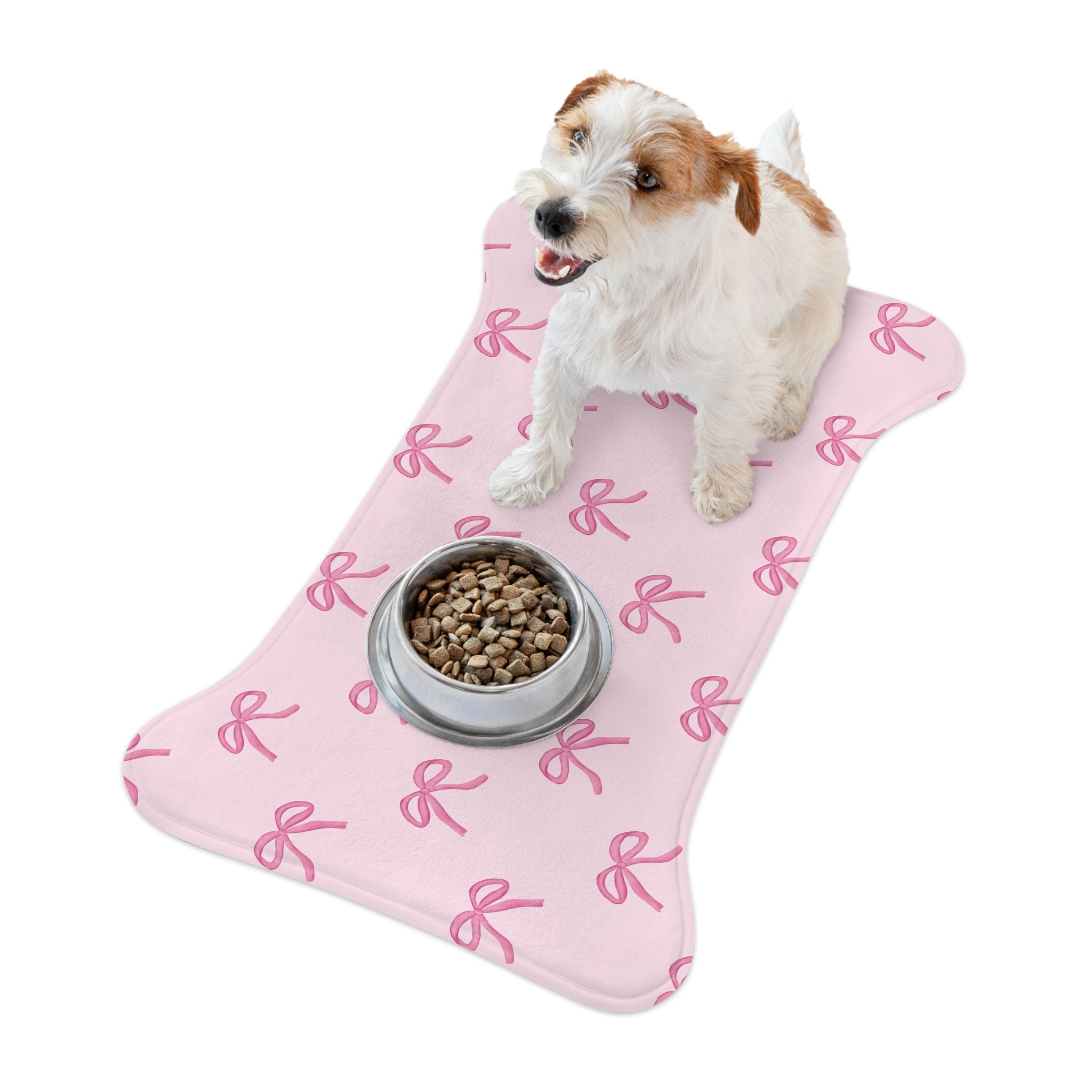 Cute Pink Bow Pet Feeding Mat