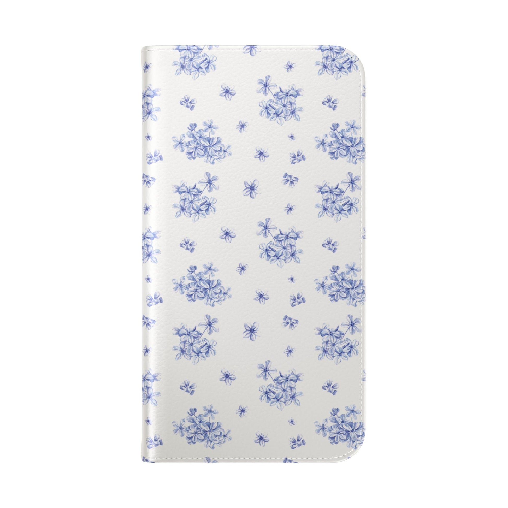 Blue Bloom Wallet Flip Case for iPhone