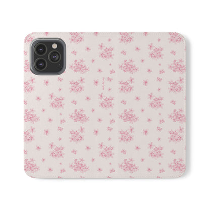 Pink Bloom Wallet Flip Case for iPhone