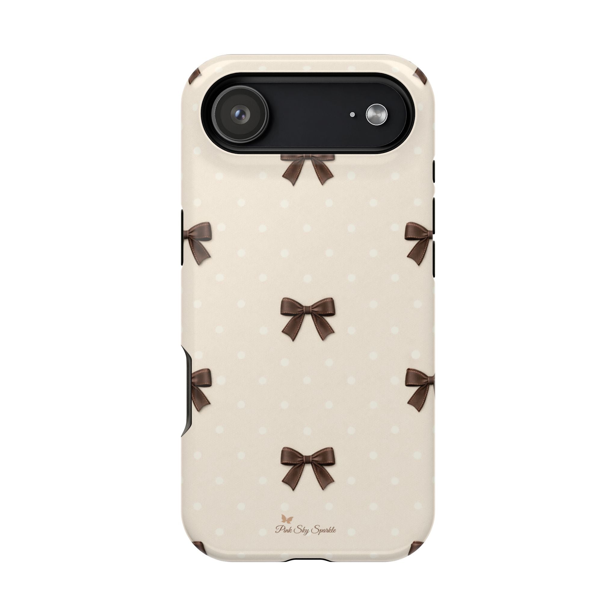 Café Crème Bows MagSafe-Compatible Magnetic iPhone Case