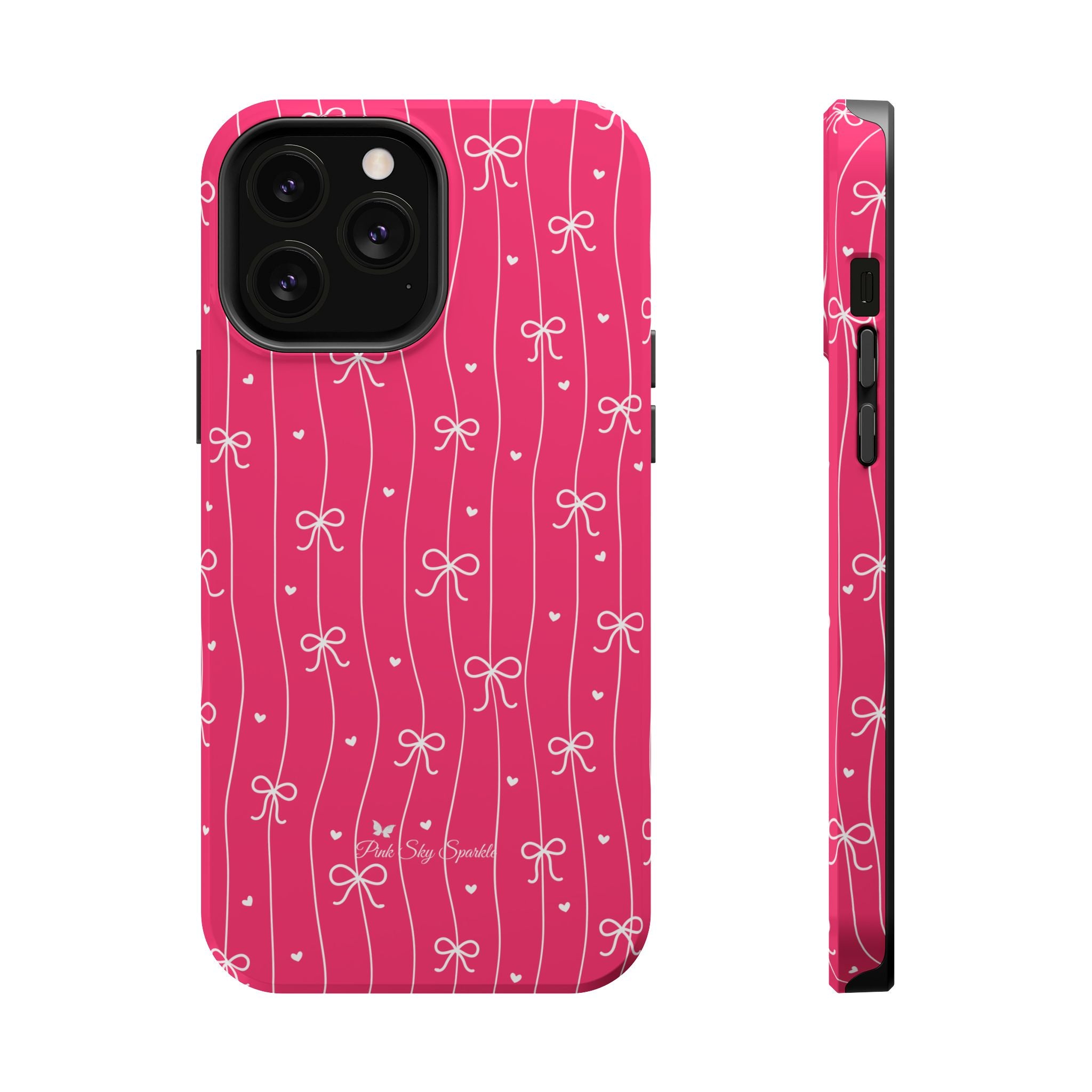 Hearts & Bows | Pink Magnetic iPhone Case