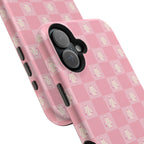 Pink Checkered Ghost Magnetic iPhone Case
