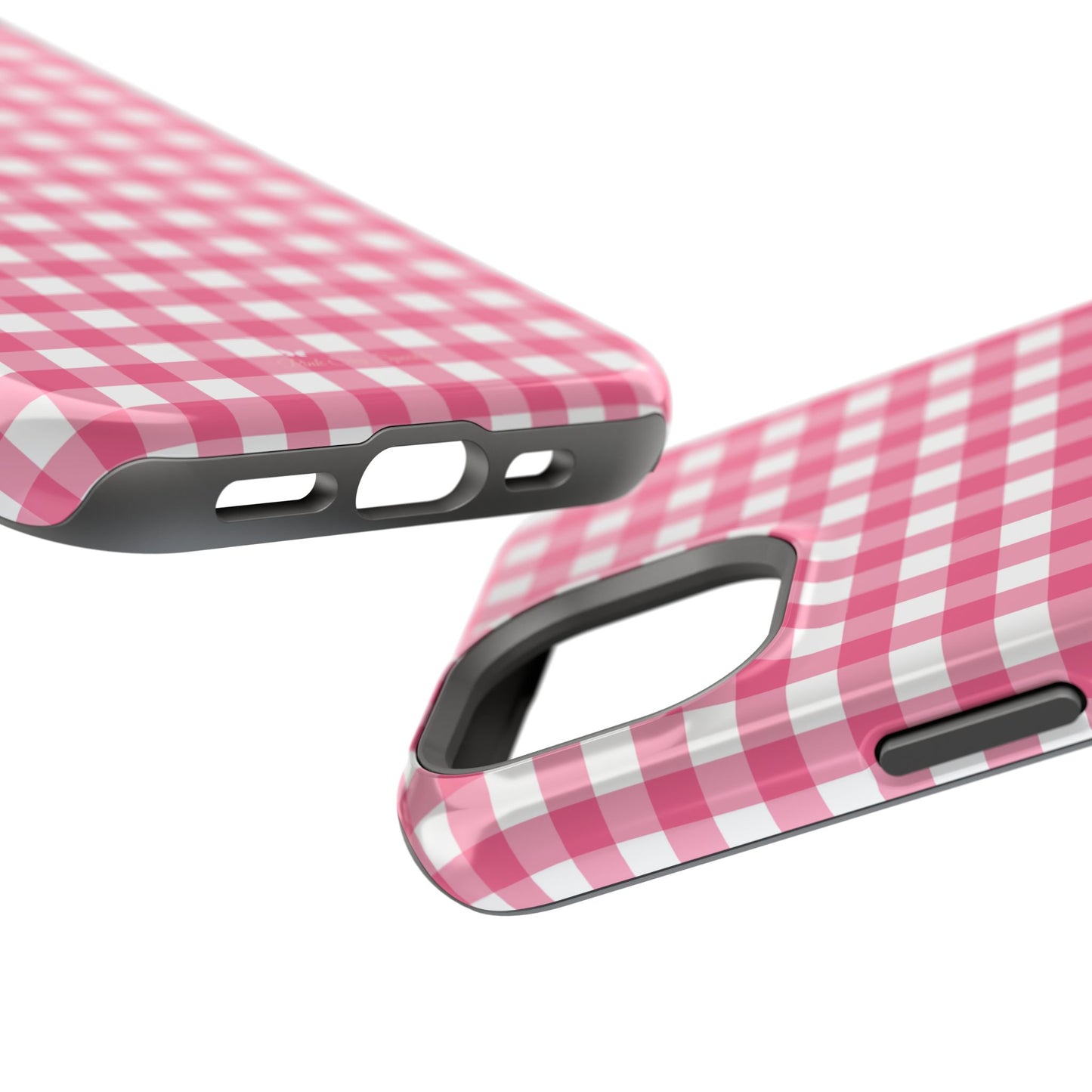 Dark Pink Gingham Magnetic iPhone Case