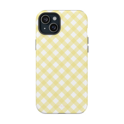 Cottage Chic Yellow Gingham Magnetic iPhone Case