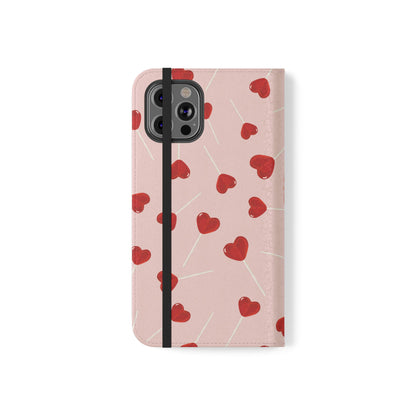 Sweetheart Sucker Wallet Flip Case-Phone Case-Printify-PINK SKY SPARKLE-Protective wallet flip case for smartphones with 360° protection, fold-over design, card slots, and stylish pattern options. Perfect for adding a fashionable touch while keeping your phone safe. Available in a variety of designs including bold, elegant, and chic styles.