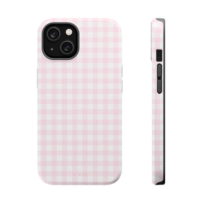 Baby Pink Gingham Magnetic iPhone Case