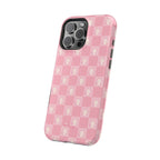 Pink Checkered Ghost Magnetic iPhone Case