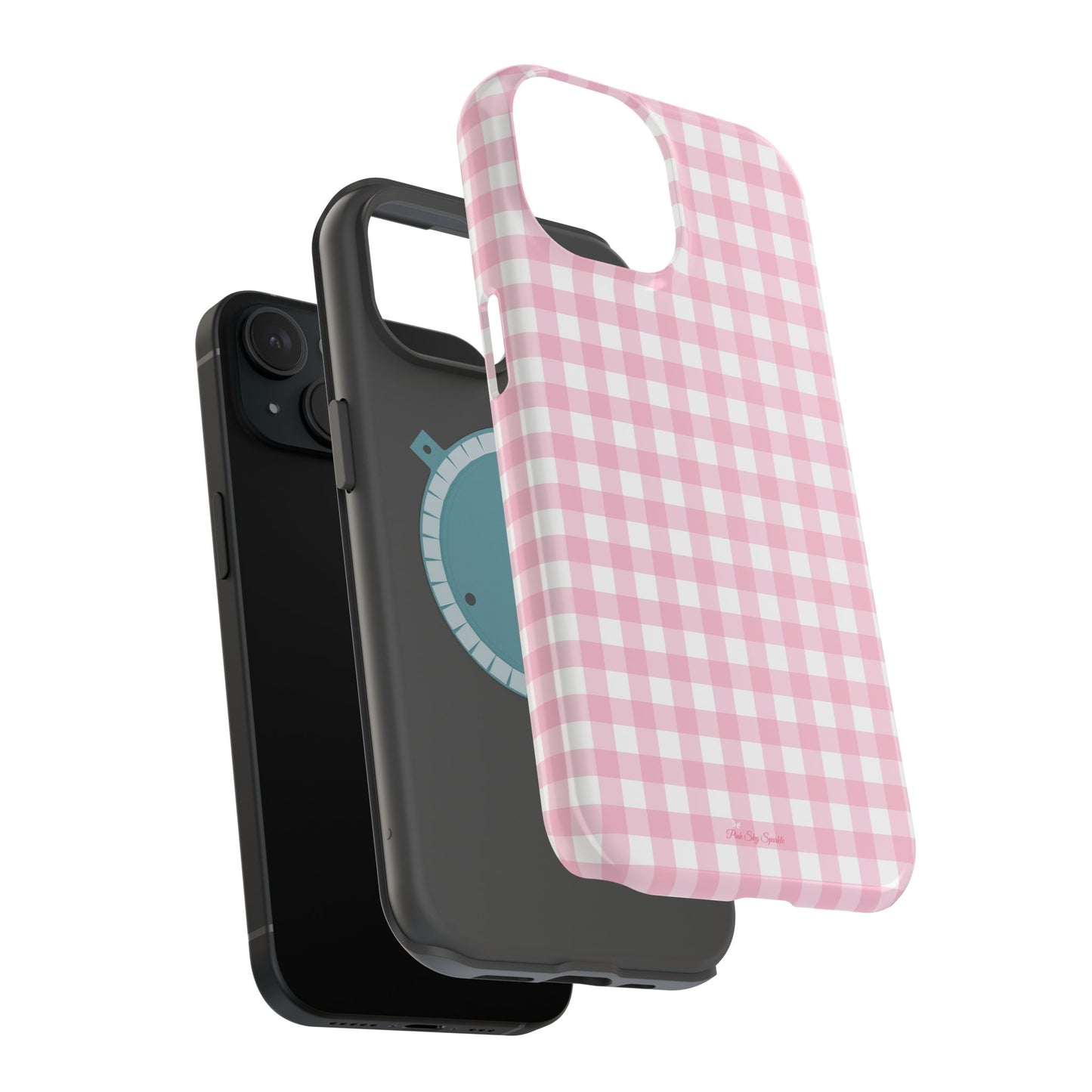 Pink Gingham Magnetic iPhone Case