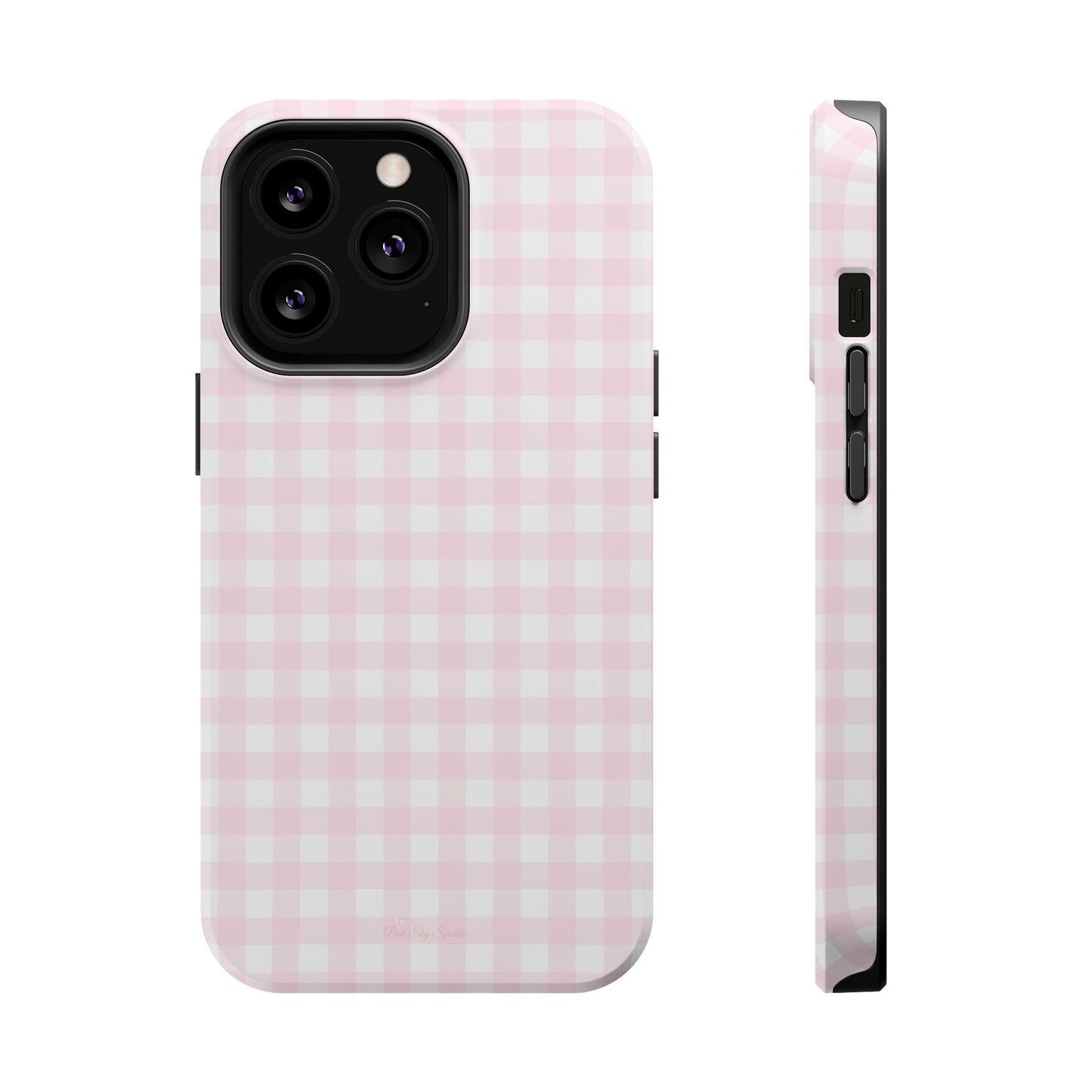 Baby Pink Gingham Magnetic iPhone Case