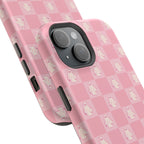 Pink Checkered Ghost Magnetic iPhone Case