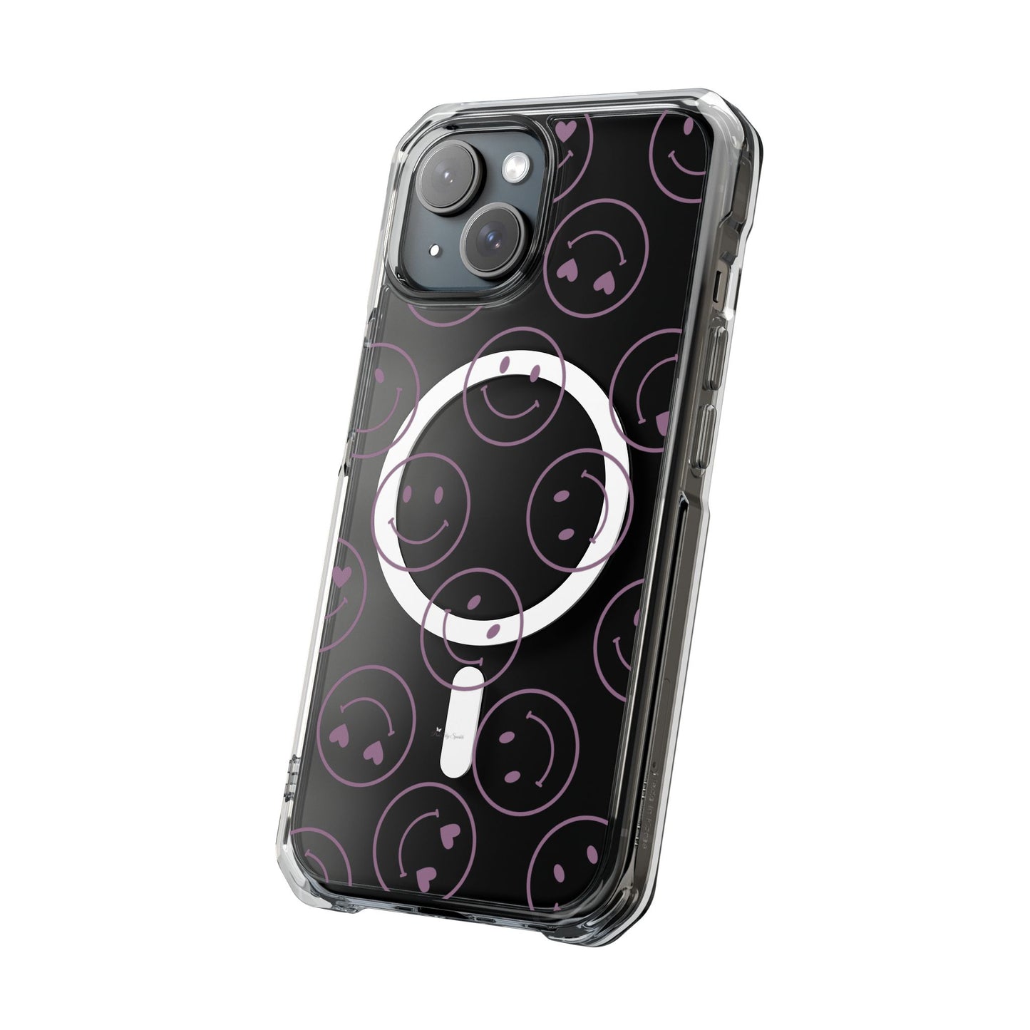 Purple Smilies Magnetic Clear Impact iPhone Case