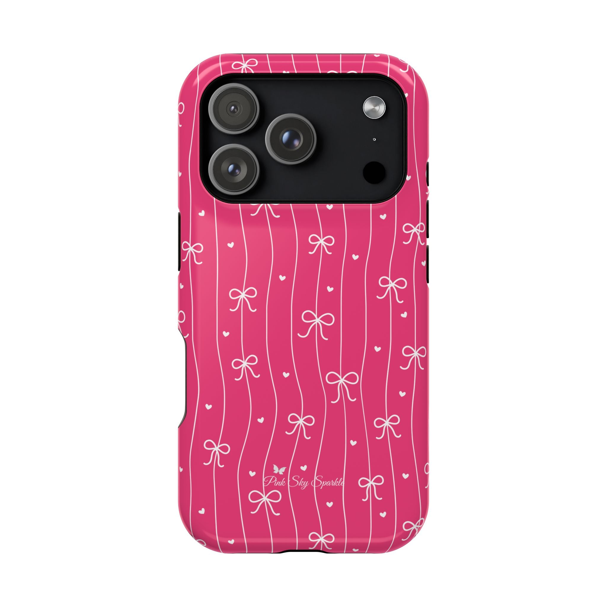 Hearts & Bows | Pink Magnetic iPhone Case
