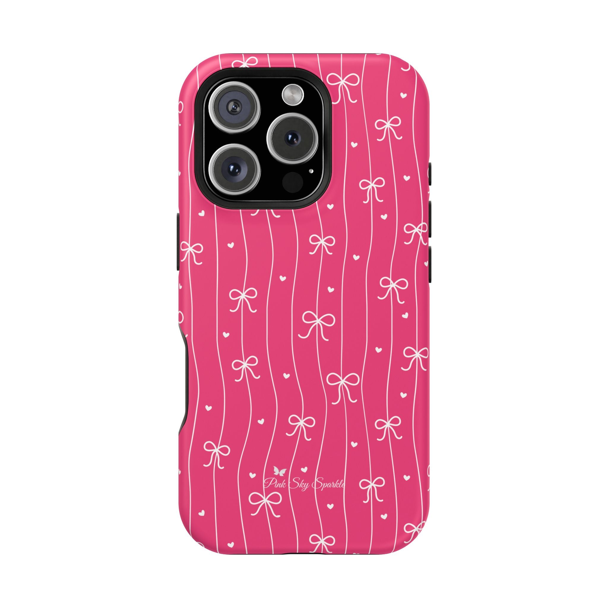Hearts & Bows | Pink Magnetic iPhone Case
