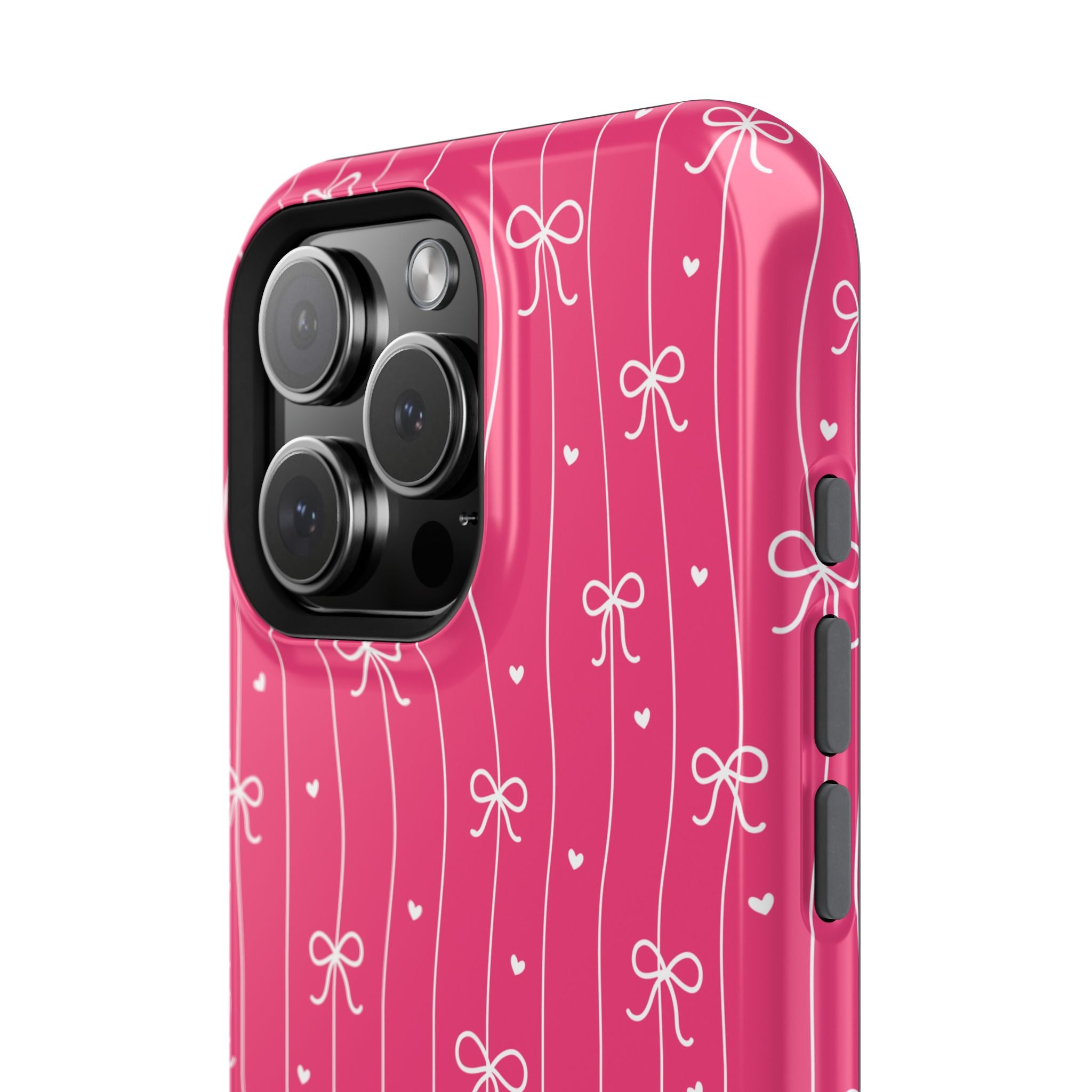 Hearts & Bows | Pink Magnetic iPhone Case