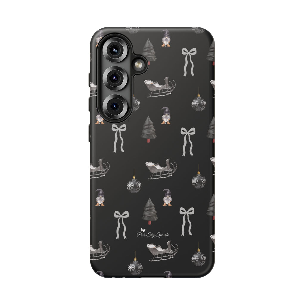 Sleigh in Grey Samsung Galaxy Phone Case – Chic Monochrome Christmas Edition