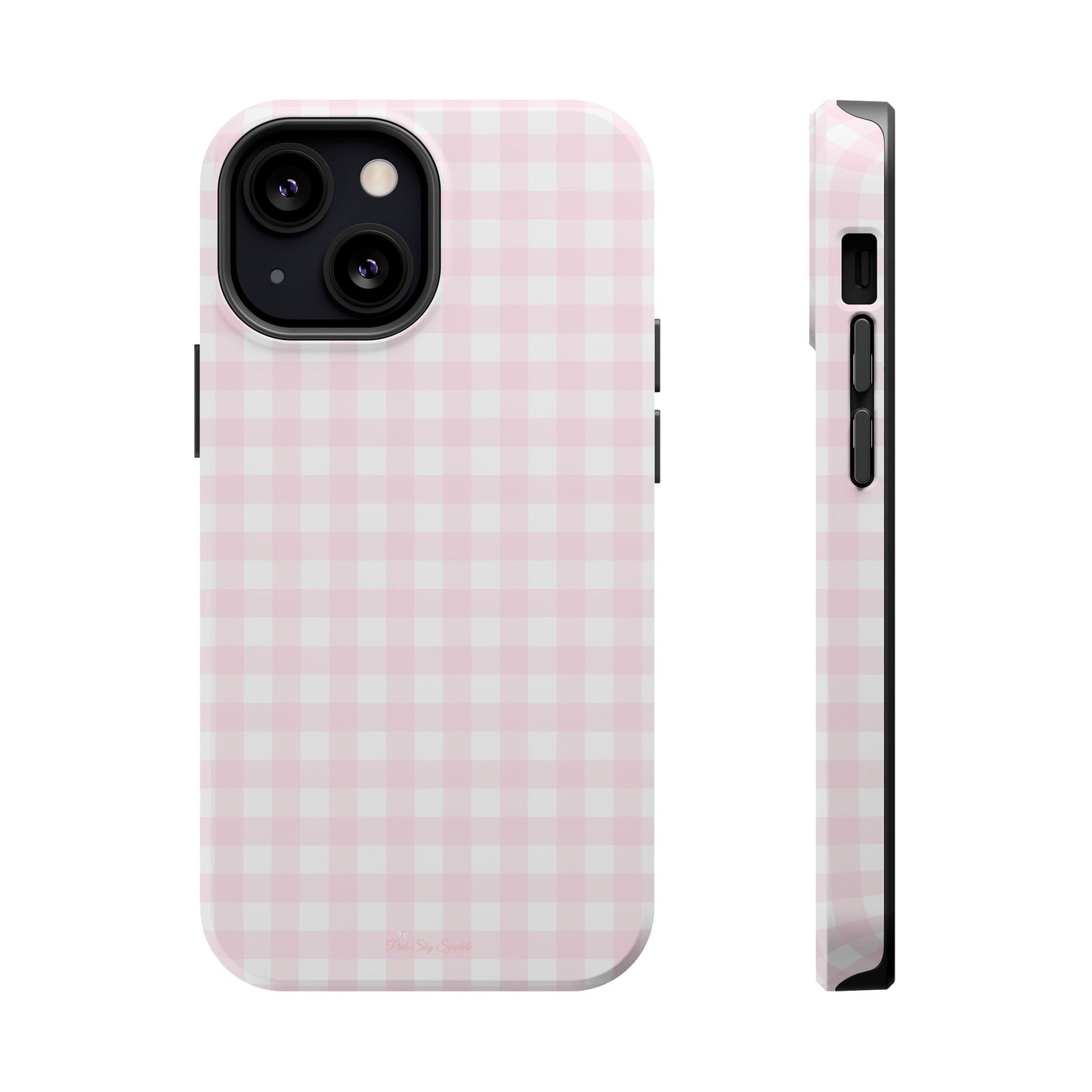 Baby Pink Gingham Magnetic iPhone Case