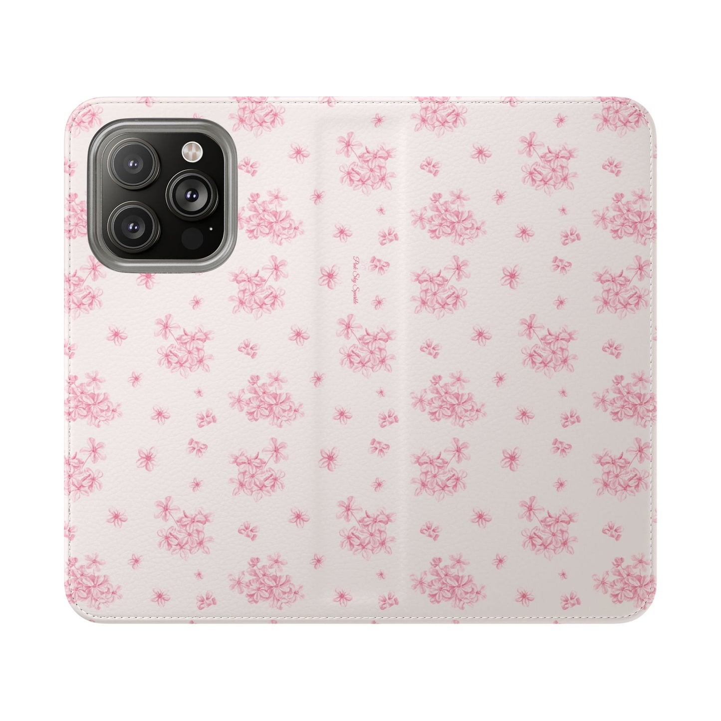 Pink Bloom Wallet Flip Case for iPhone