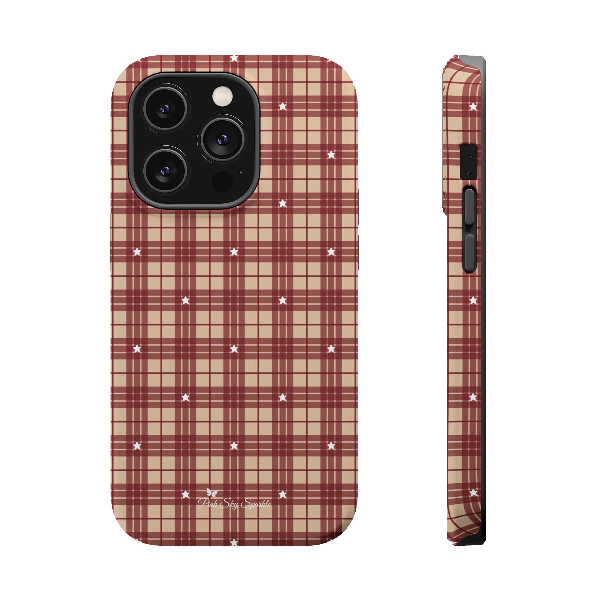 Rustic Plaid Magnetic iPhone Case – Cozy Cabin Christmas Edition