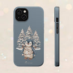 Coque magnétique pour iPhone Pingouin avec guirlande lumineuse de Noël