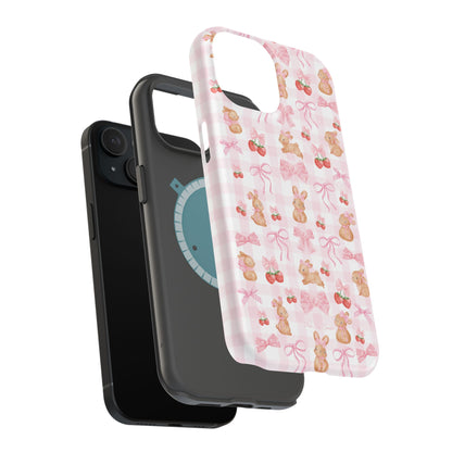 Sweet Baby Bunny Gingham Coquette Magnetic iPhone Case