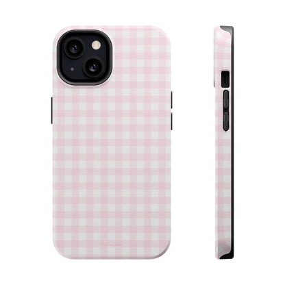 Baby Pink Gingham Magnetic iPhone Case