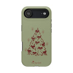 Winter Forest Magnetic iPhone Case – Green Plaid Snowflake Pattern
