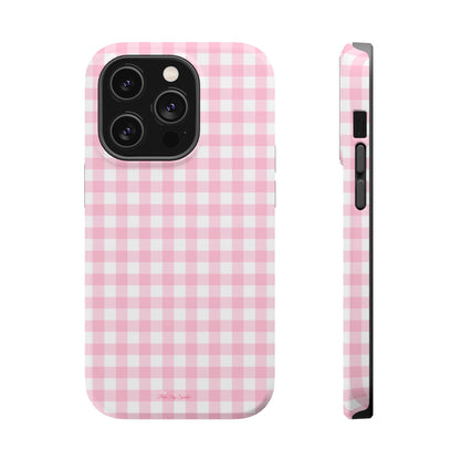 Pink Gingham Magnetic iPhone Case