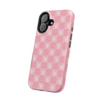 Pink Checkered Ghost Magnetic iPhone Case