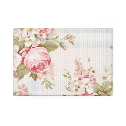 Shabby Chic Floral Rectangle Button Magnet