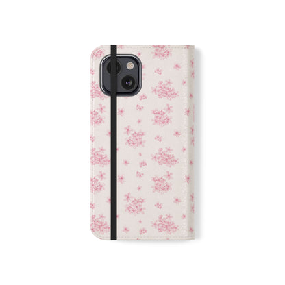 Pink Bloom Wallet Flip Case for iPhone