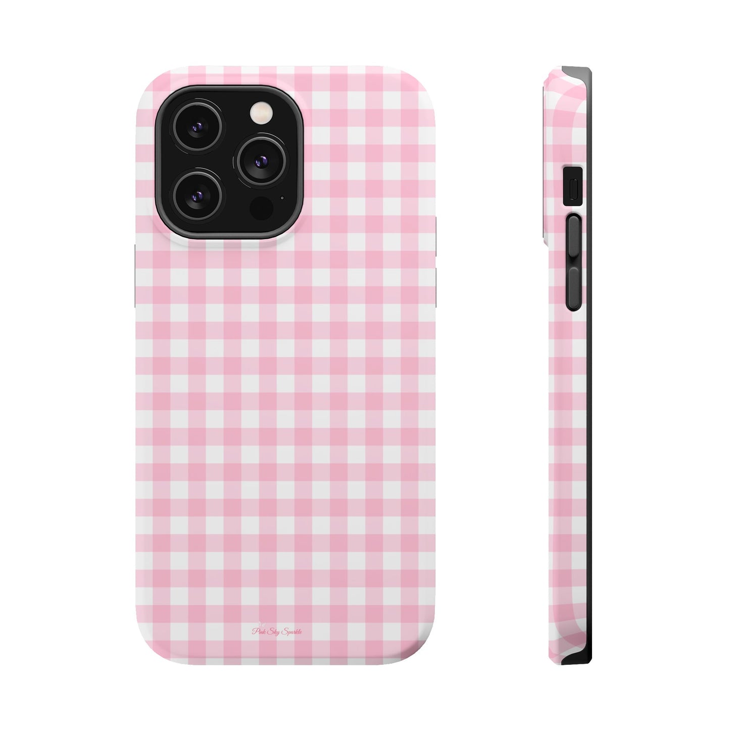 Pink Gingham Magnetic iPhone Case