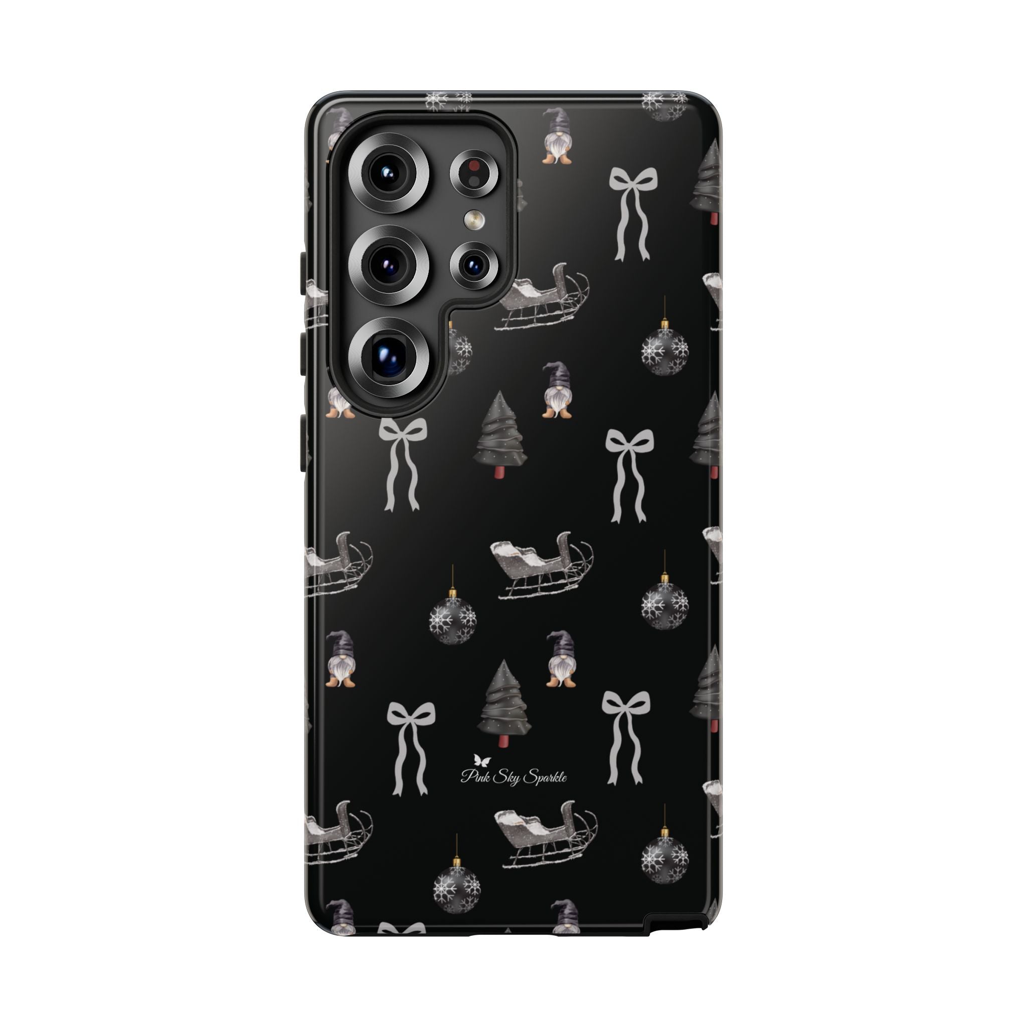 Sleigh in Grey Samsung Galaxy Phone Case – Chic Monochrome Christmas Edition