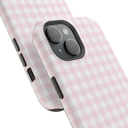 Baby Pink Gingham Magnetic iPhone Case